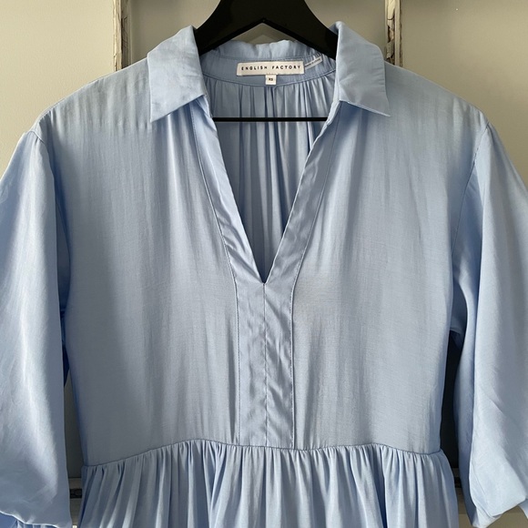 English Factory Balloon Sleeve Tiered Midi Dress - Picture 6 of 13